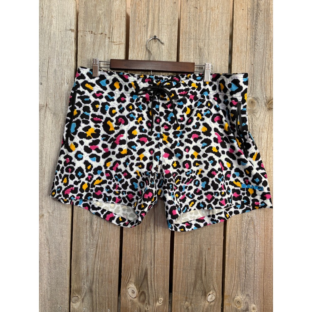 Bang! Miami Mens 3XL Pixel Leopard‎ Print Swim Trunks Multicolor Board Shorts